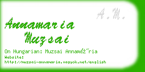 annamaria muzsai business card